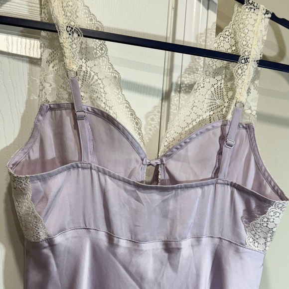 Free People Countryside Lilac Purple Satin Lace Trim Slip Maxi Dress Sz M - Picture 12 of 15